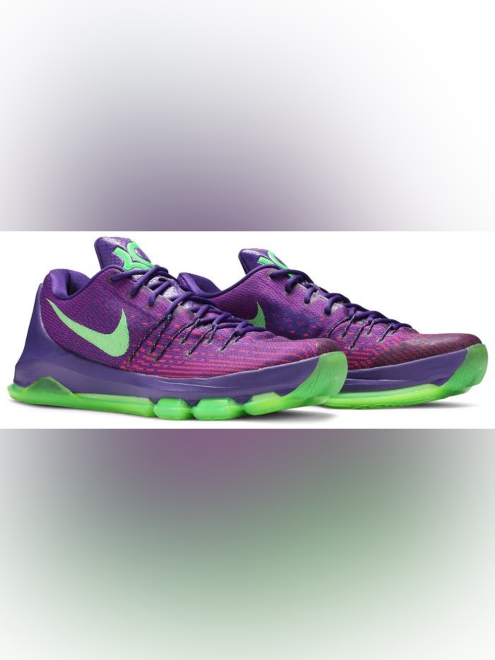 Nike Basketball KD Sneaker 12 Purple Green Suit Court Men’s Trainer New w defect